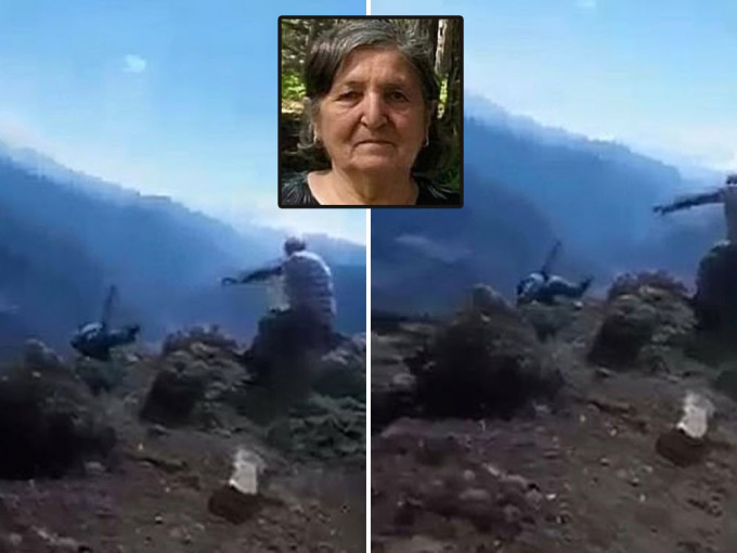 土耳其71歲失足墮崖瞬間，被家人意外拍下。