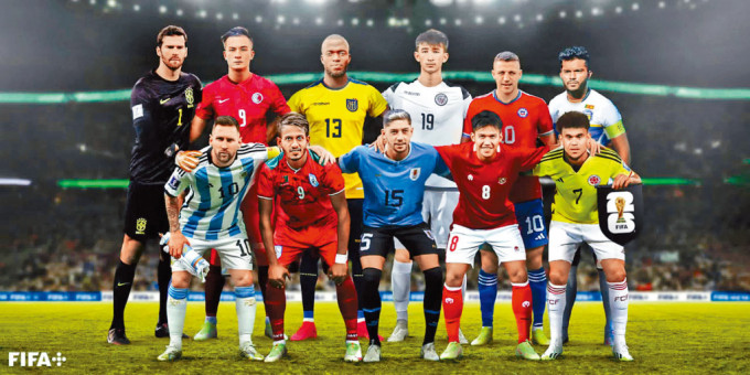 国际足协为世界杯外围赛造势，上载球队合成照。