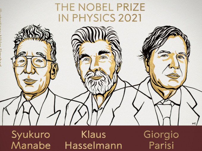诺贝尔物理学奖三名得主。诺贝尔奖Twitter图片