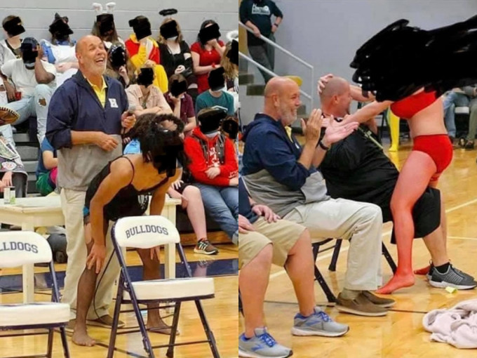 美国高中生男扮女装， 为男教师跳性感辣舞，引起热论。Hazard High School Athletics FB图片