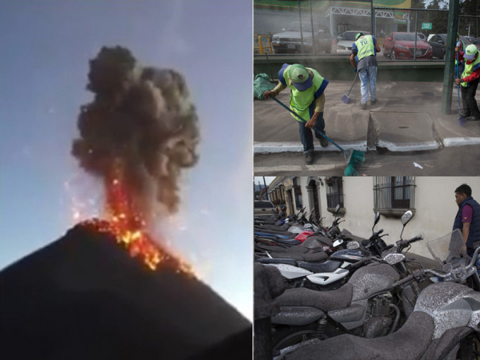 富埃戈火山大爆發，令附近地區遭厚厚的火山灰覆蓋，受影響的人數達170萬人。（AP／網圖）