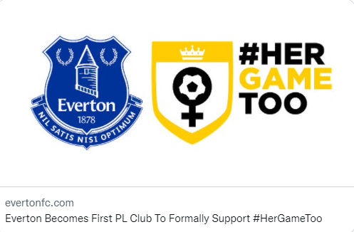 愛華頓成首支英超球會支持HerGameToo運動。網上圖片
