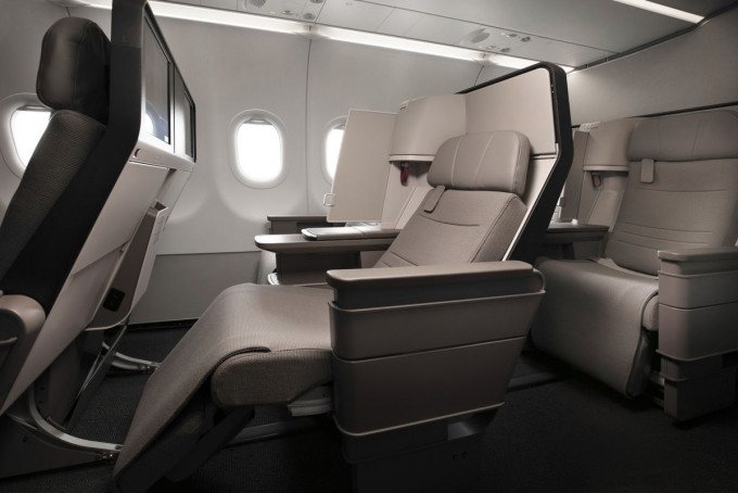 A321neo客機引進流線型包裹式斜傾座椅。公司圖片
