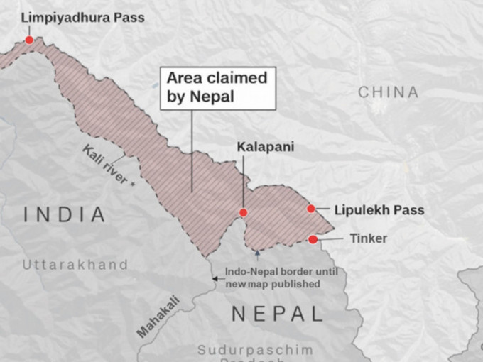 尼泊爾國會通過修憲將3個爭議地區納入新地圖。(網圖)