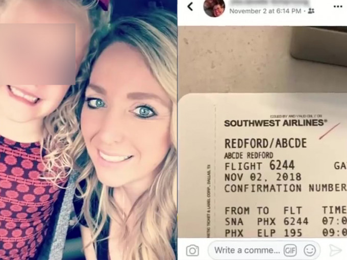 女童母親控訴西南航空地勤人員取笑她女兒的名字。(網圖)