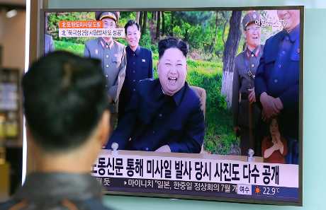 北韓上周末期間再次試射飛彈。AP