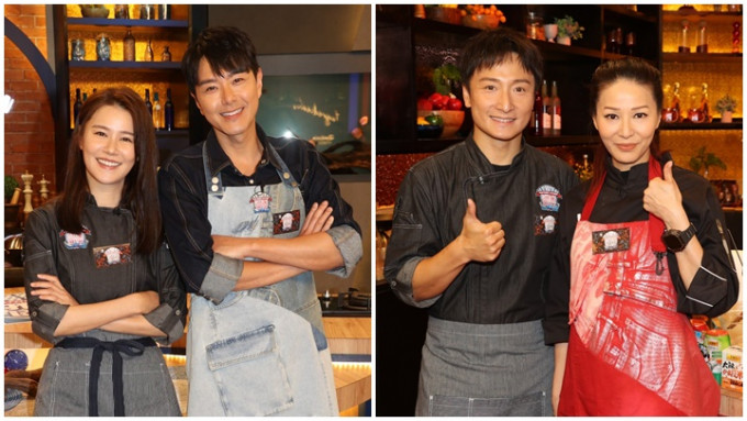 萧正楠、滕丽名今天到了方力申和黄翠如主持的节目《拍档厨房》担任嘉宾。