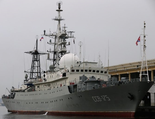 「列昂诺夫号」隶属俄罗斯北海舰队早前被派到古巴。网图