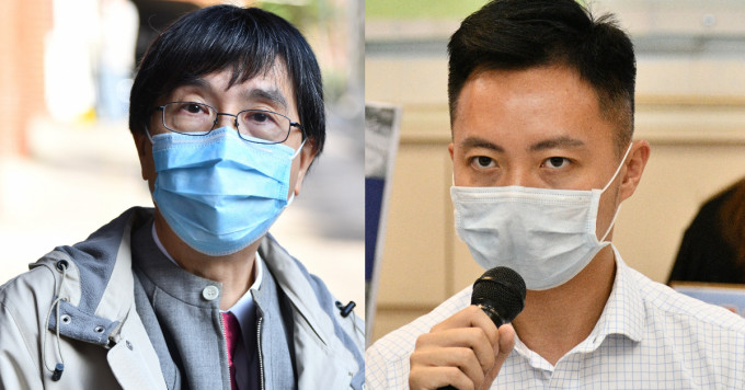李梓敬（右）沒有直接批評袁國勇（左），但已引出大量支持接種疫苗的網民留言炮轟袁國勇。