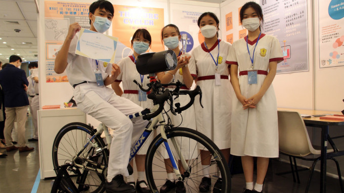 圣公会莫寿增会督中学的学生发明空气净化装置「纯净循环」，冀有助推广单车代步。