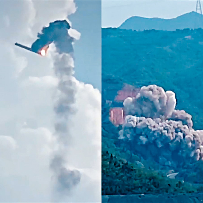 河南一火箭墜落爆炸。