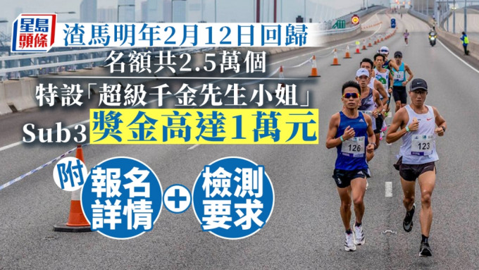 渣打香港馬拉松明年2月12日舉行。
