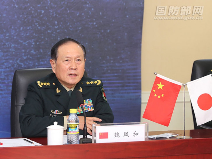 国防部长魏凤和与日本防卫大臣岸信夫举行了视像通话。（图：国防部）
