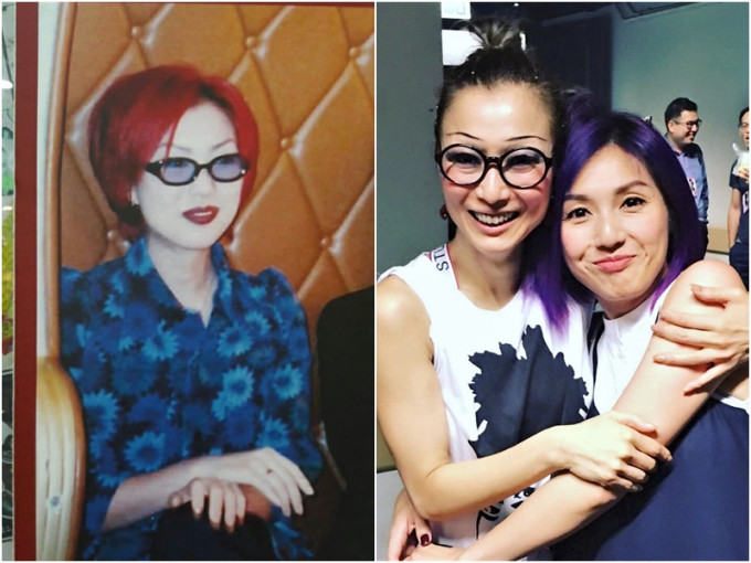 有网民贴出一张女歌手旧照(左)，让大家猜是郑秀文抑或杨千嬅。