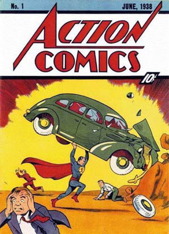 这是于1938年发行的全球首本超人漫画。