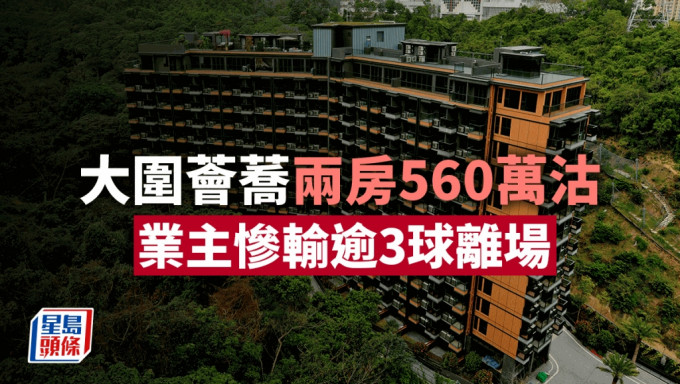 大围荟荞两房560万沽 业主惨蚀逾3球离场 大埔云滙特色户4年输106万