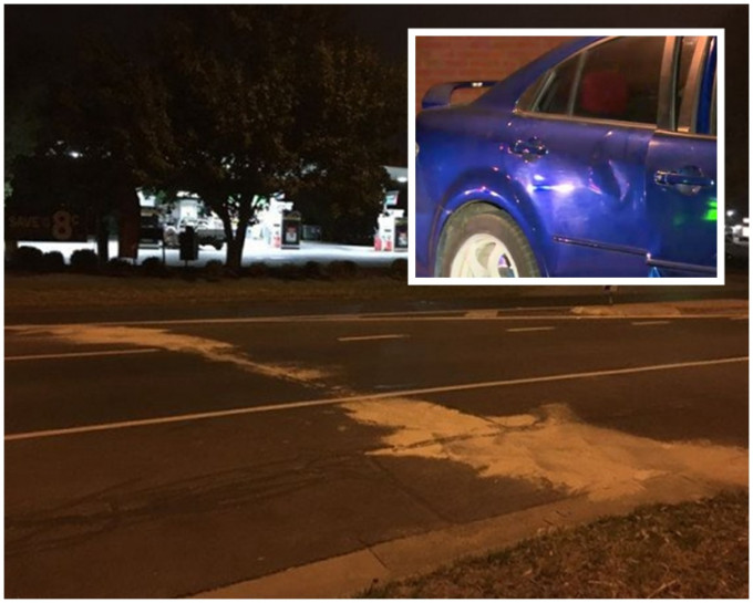 街上到處都有血跡(已經過處理)，車的碎片也散落一地。網圖