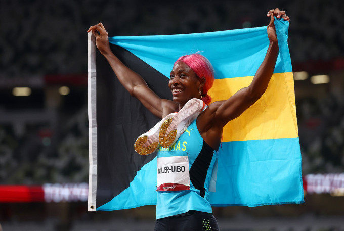 米娜奧寶成功衛冕女子400米跑金牌。Reuters