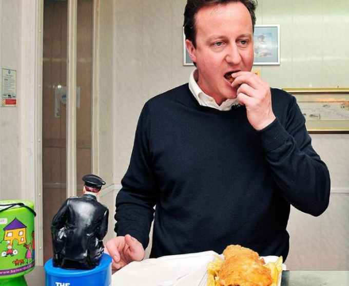 英國前首相卡梅倫是炸魚薯條的愛好者之一。
