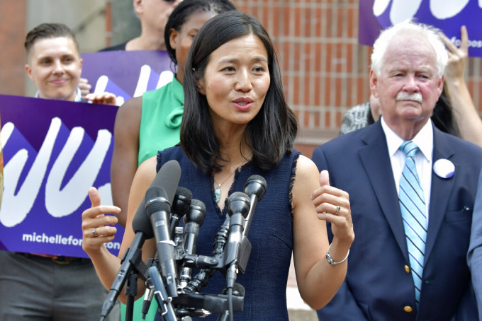 若吴弭胜出今年的市长大选，将成为波士顿首位女性市长和首位亚裔市长。美联社图片