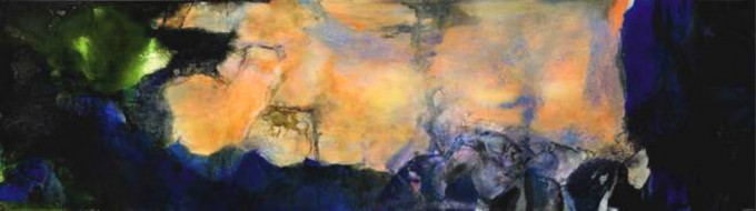 趙無極平生創作最大油畫三聯作《1985年6月至10月》。