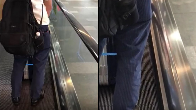 台灣有男生在捷運車站的扶手電梯目擊一名男子當眾小便，令他甚為震驚。Dcard影片截圖