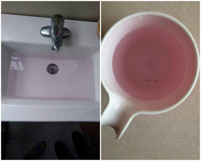 深圳多處地方的食水呈粉紅色（網上圖片）