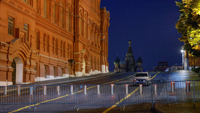 莫斯科克里姆林宮附近街道封鎖。 路透社