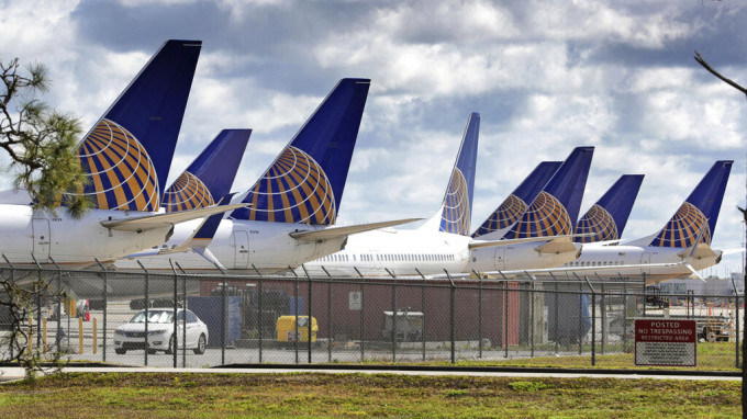 美国联合航空4月首两周客量大跌。 AP资料图片