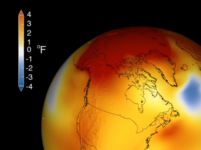 去年全球氣溫記錄為第四熱。NASA/NOAA圖片