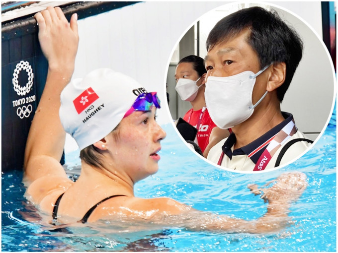 杨德强（小图）认为何诗蓓因背伤退出50米自由泳准决赛的决定非常合理。资料图片
