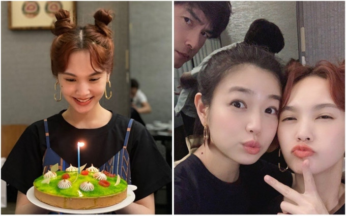 楊丞琳36歲生日，雖然李榮浩不在身邊，但有老友陳妍希和鄭元暢陪慶祝一樣開心。