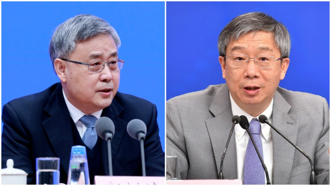郭樹清（左）及易綱均表示支持國務院金融委。資料圖片