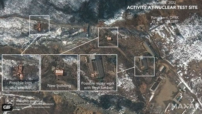 卫星照揭北韩丰溪里核试验场有活动迹象。
