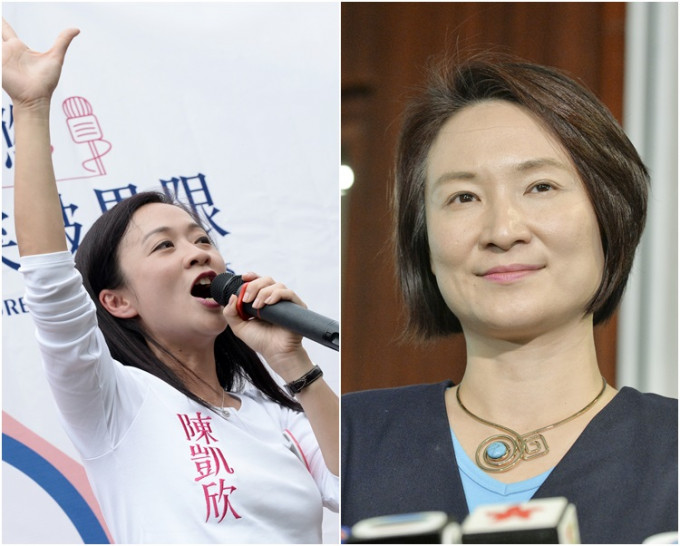 李慧琼（右）指陈凯欣的竞选理念以经济民生先行。