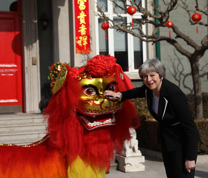 本月1日，英國首相文翠珊在首相府舉行春節慶祝活動。(網圖)
