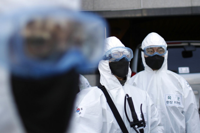 南韩疫情持续扩大。AP图片