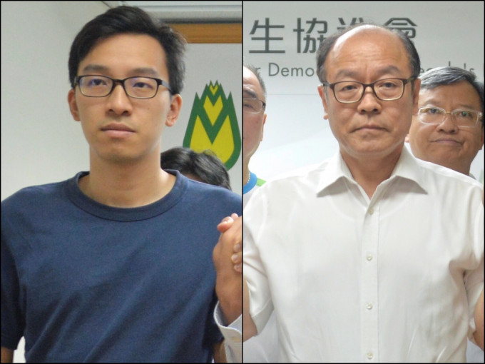 民协主席杨彧（左)拟支持冯检基（右)。资料图片
