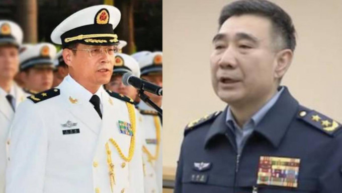 火箭軍司令員王厚斌（左）、政委徐西盛（右）。