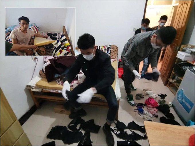 杭州一名張姓男子，涉嫌盜竊女士內衣褲及絲襪，遭警方刑事拘留。網圖