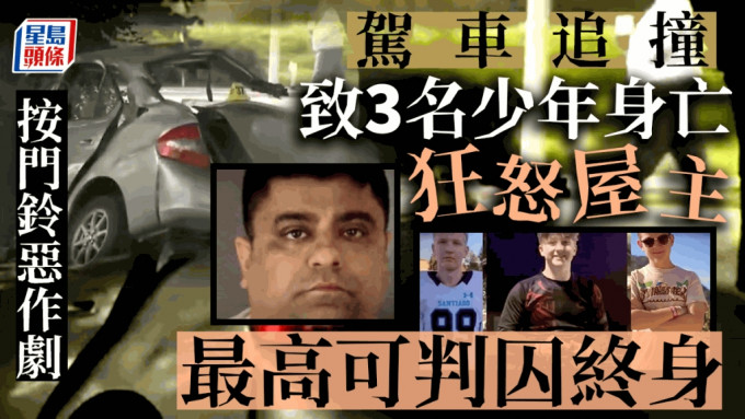 狂怒屋主追撞，致3名少年身亡，最高刑罰可判囚終身。