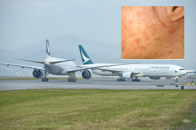 国泰航空本月初往东京航班有人患麻疹。资料图片/网上图片