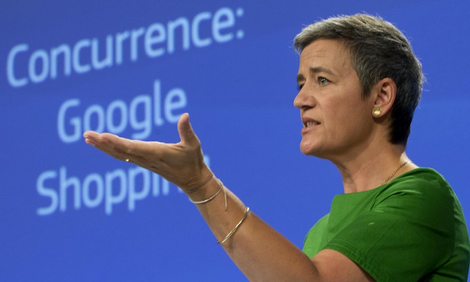 Google涉違壟斷條款，遭歐盟重罰210億港元。美聯社