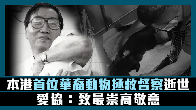 本港首位华裔动物拯救督察郑金源上月与世长辞，享年87岁。爱协FB相片