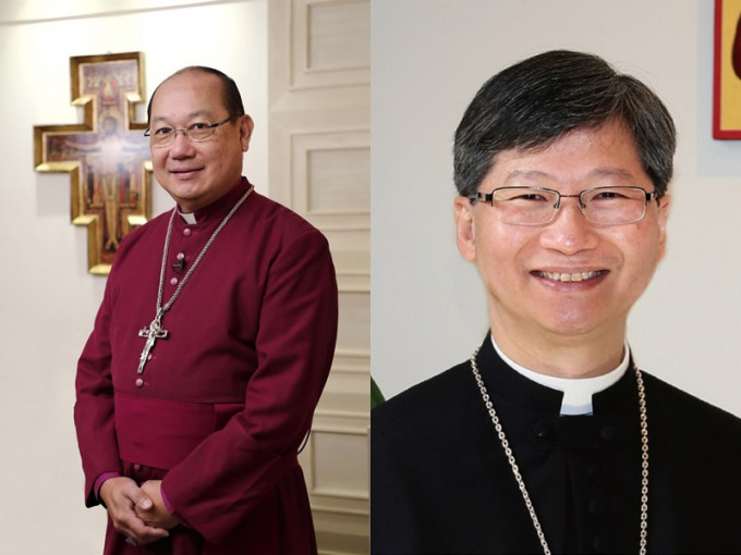 鄺保羅(左)將退休，由陳謳明(右)接任聖公會大主教。香港聖公會圖片