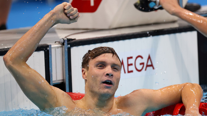 芬基奪男子800米自由泳金牌。Reuters