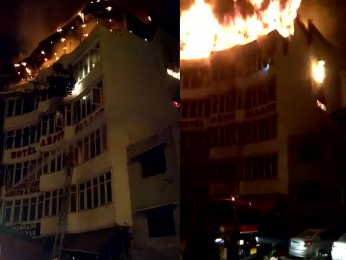印度新德里酒店起火最少17人死4伤。(网图)