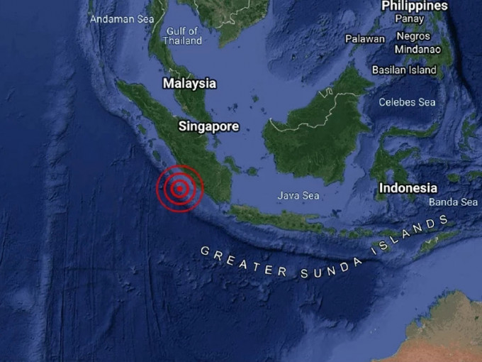 印尼蘇門答臘南部5.9級地震。（網圖）