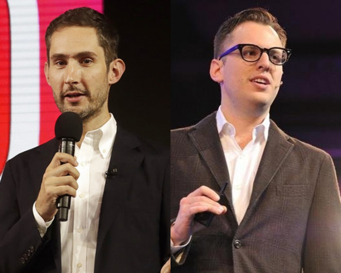 Instagram两名共同创办人，Kevin Systrom（左）和Mike Krieger（右）辞职。AP/网图