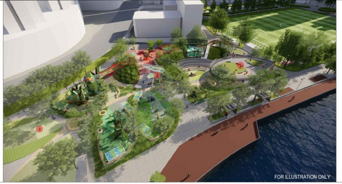 荃灣公園將增設社區園圃，環境綠草如茵。